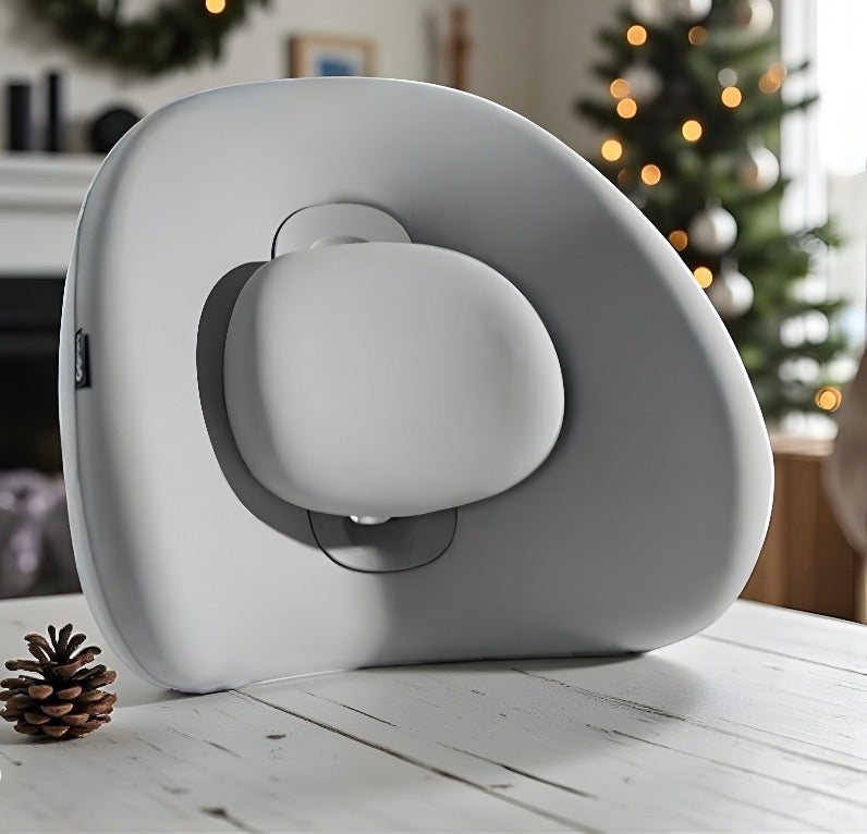 NuVibe x CICIDO ErgoLuxe Cushion in Pearl Grey – premium ergonomic cushion offering optimal back support, posture correction, and versatile home or office use.