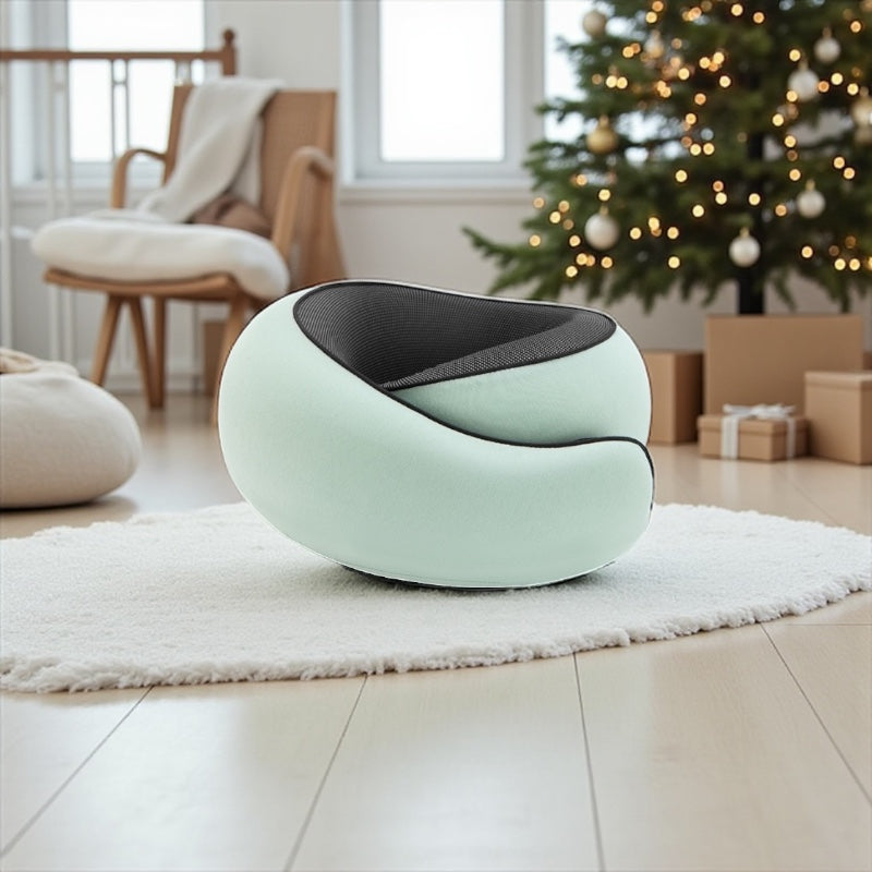 NuVibe ErgoNest Cushion in Cloud Mint – refreshing ergonomic cushion for neck support and posture relief, blending premium comfort with a modern, calming look.